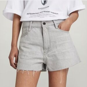 G-Star Women’s Gray Denim Shorts Size 29 | Raw Hem High Rise Casual Jean Shorts